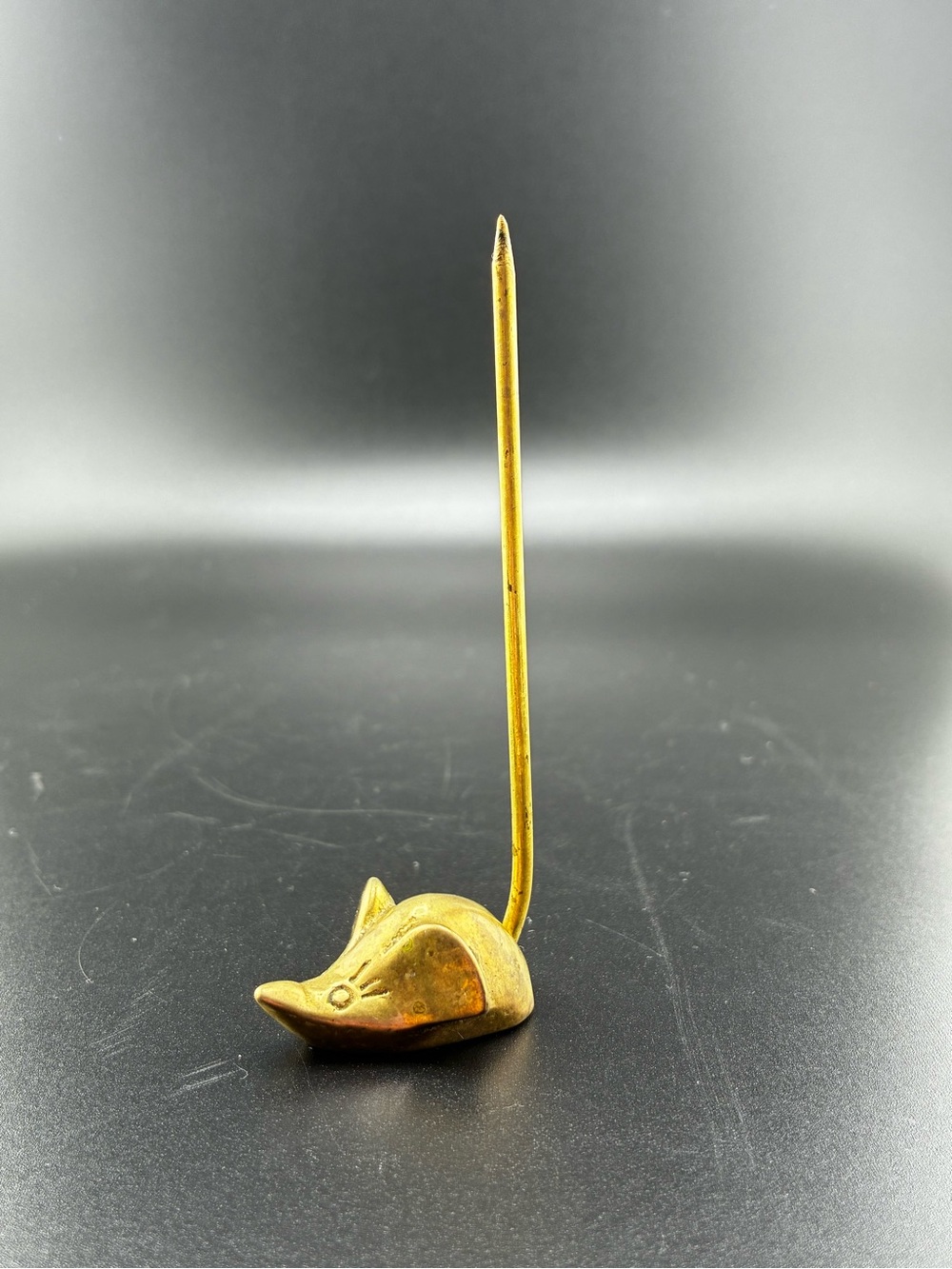 Source Unknown Solid Brass Mouse Memo/Note Holder